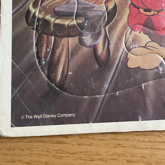 Disney Snow White & Seven Dwarfs Frame Tray Puzzle Piece Dancing Scene Golden 25 - Picture 2 of 10